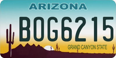 AZ license plate BOG6215