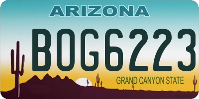 AZ license plate BOG6223