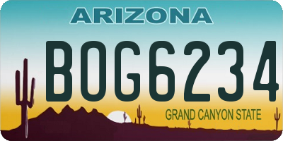 AZ license plate BOG6234