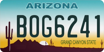 AZ license plate BOG6241