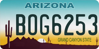 AZ license plate BOG6253