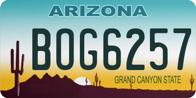 AZ license plate BOG6257