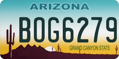 AZ license plate BOG6279