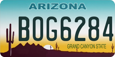 AZ license plate BOG6284