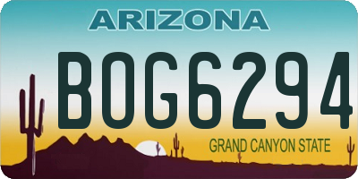 AZ license plate BOG6294