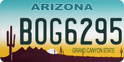 AZ license plate BOG6295