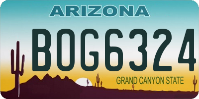 AZ license plate BOG6324