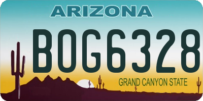 AZ license plate BOG6328