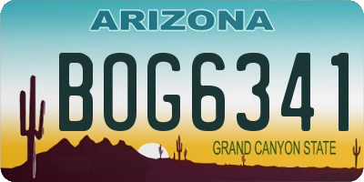 AZ license plate BOG6341