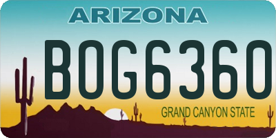 AZ license plate BOG6360