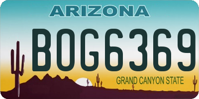 AZ license plate BOG6369