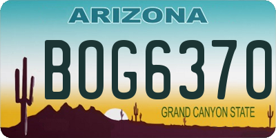 AZ license plate BOG6370