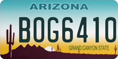 AZ license plate BOG6410