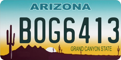 AZ license plate BOG6413