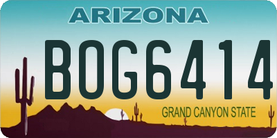AZ license plate BOG6414