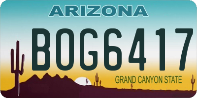 AZ license plate BOG6417