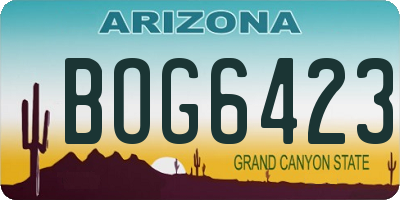 AZ license plate BOG6423