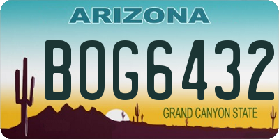 AZ license plate BOG6432