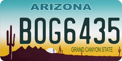 AZ license plate BOG6435