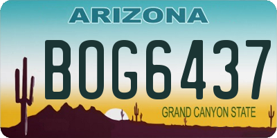 AZ license plate BOG6437