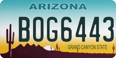 AZ license plate BOG6443