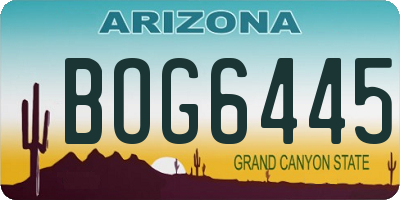 AZ license plate BOG6445