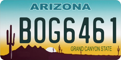 AZ license plate BOG6461