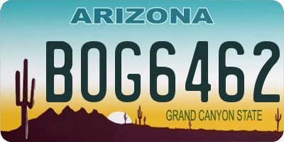AZ license plate BOG6462