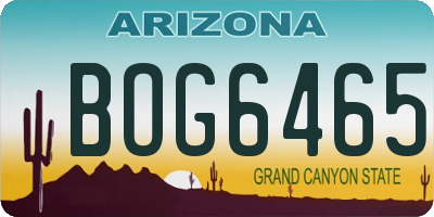 AZ license plate BOG6465