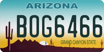 AZ license plate BOG6466