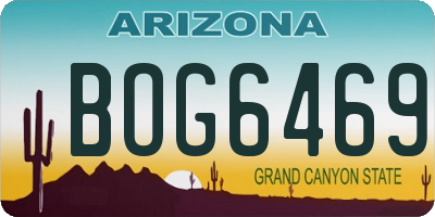 AZ license plate BOG6469