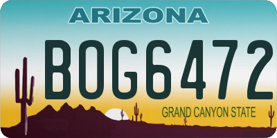 AZ license plate BOG6472