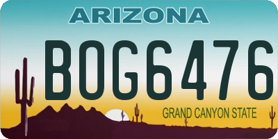 AZ license plate BOG6476