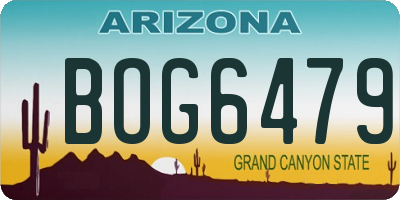 AZ license plate BOG6479
