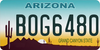 AZ license plate BOG6480