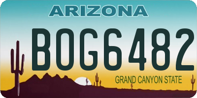AZ license plate BOG6482