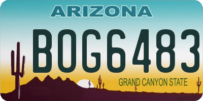 AZ license plate BOG6483