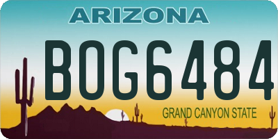 AZ license plate BOG6484