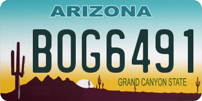 AZ license plate BOG6491