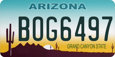 AZ license plate BOG6497