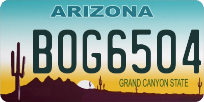 AZ license plate BOG6504