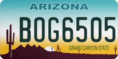 AZ license plate BOG6505