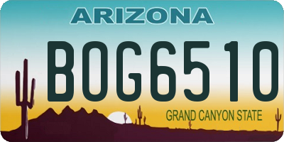 AZ license plate BOG6510