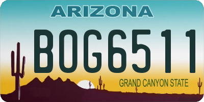 AZ license plate BOG6511