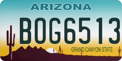 AZ license plate BOG6513