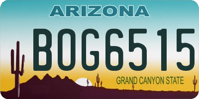 AZ license plate BOG6515