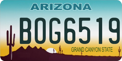 AZ license plate BOG6519