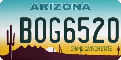 AZ license plate BOG6520