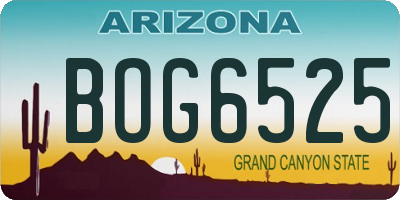 AZ license plate BOG6525