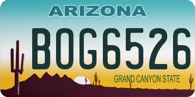 AZ license plate BOG6526